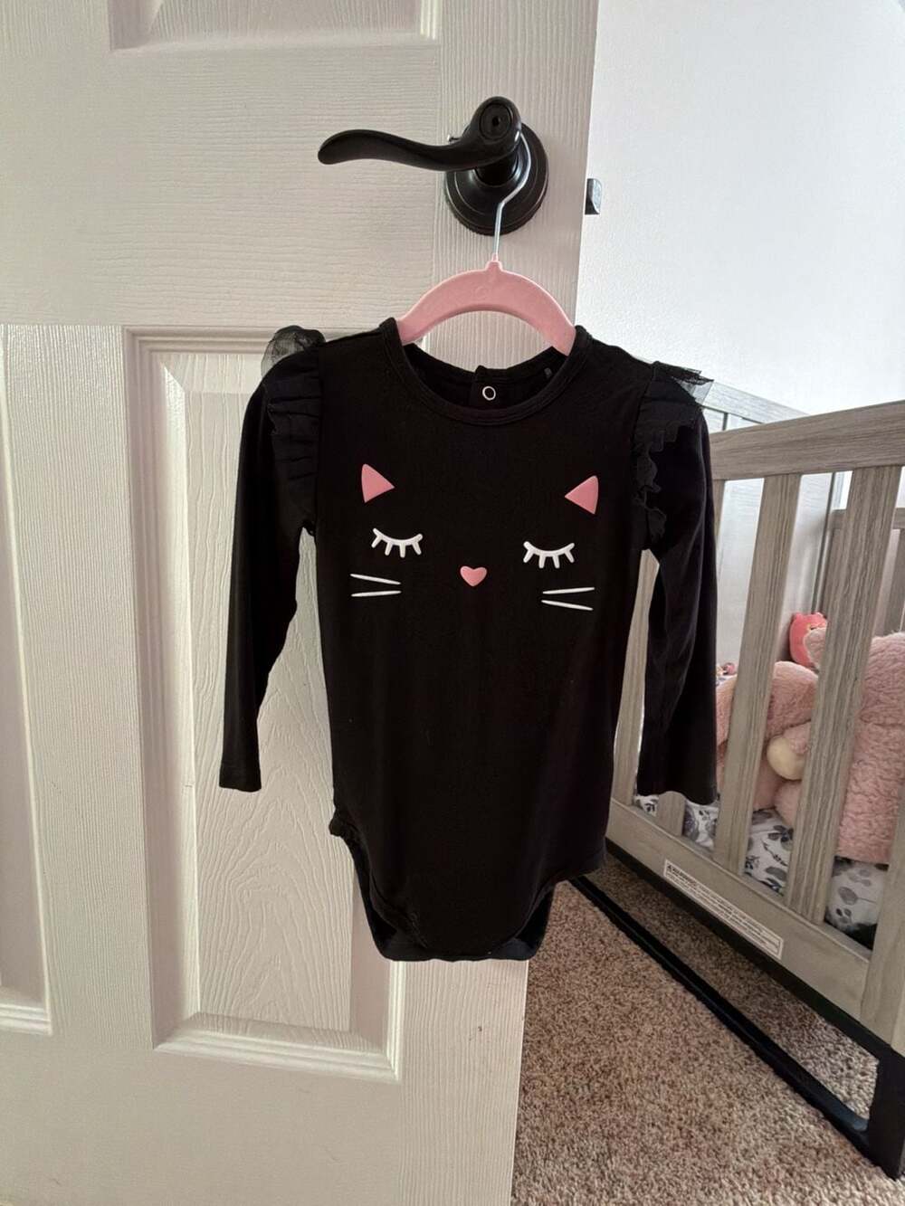 Play by Little Sleepies Black Cat Face Bodysuit 12-18 Months